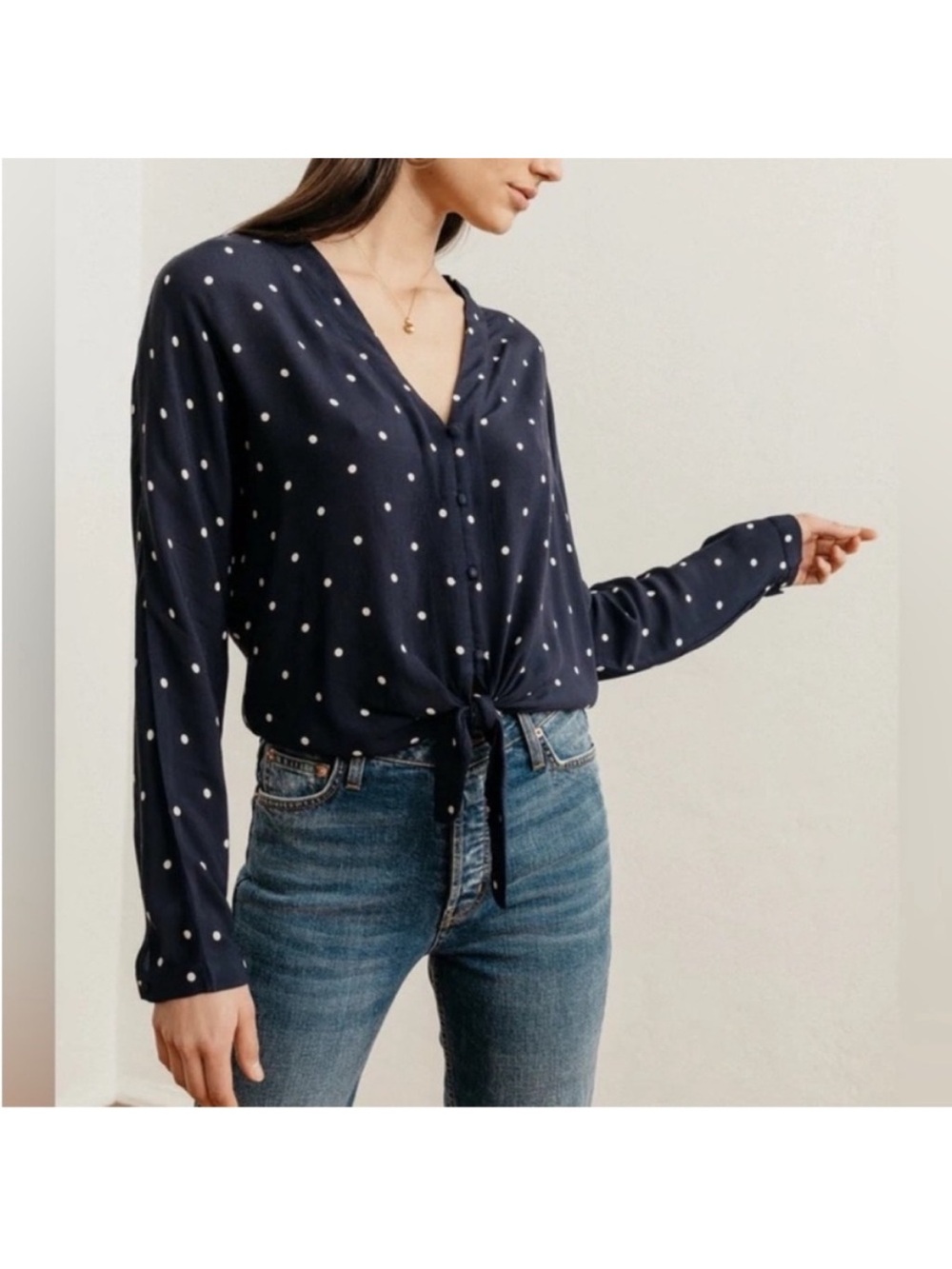 Rails Sloan Top Blue Polka Dot XS NEW